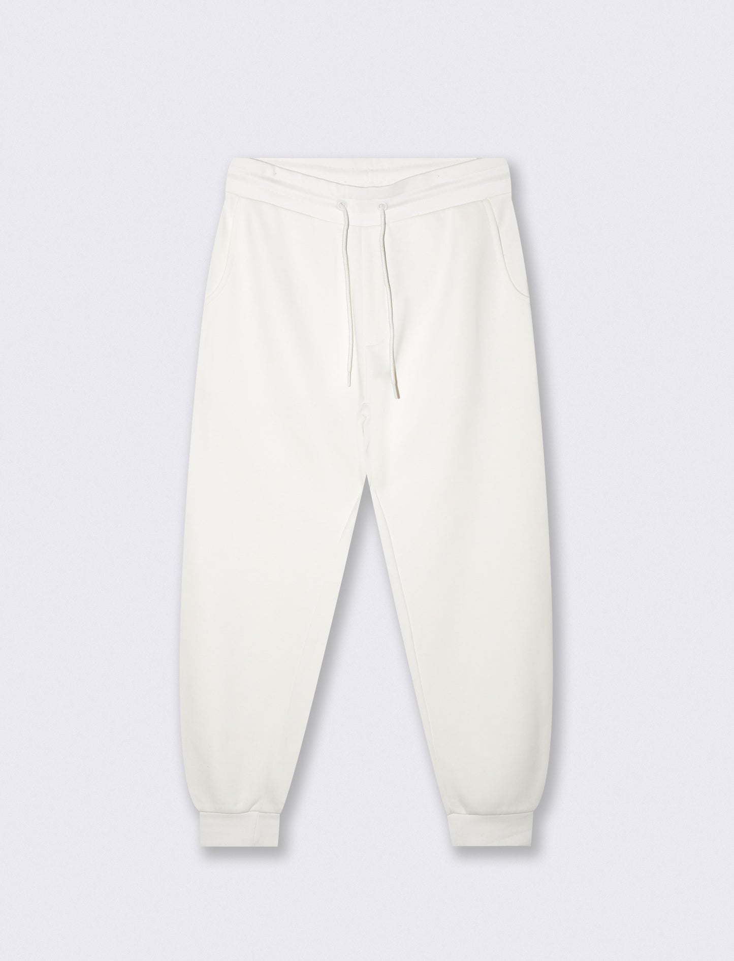 Basic Fleece Jogger Pants - White
