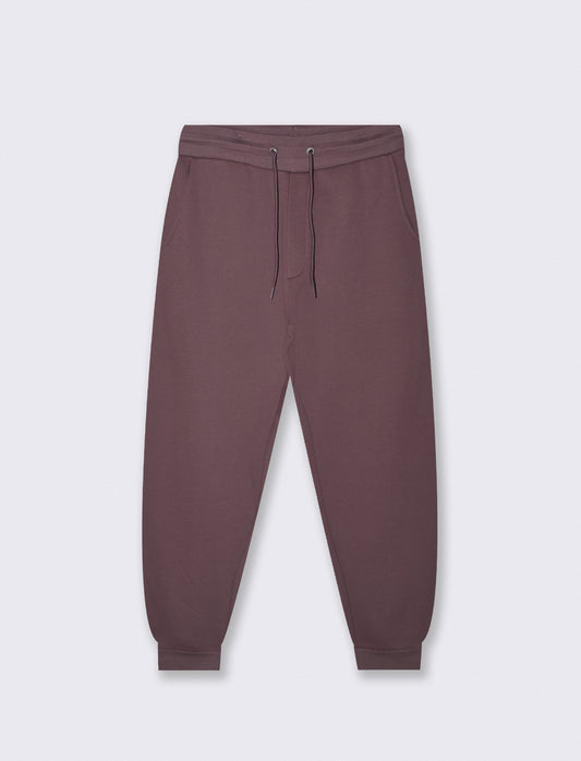Pantaloni Jogger Basic in Felpa Garzata - Bordeaux