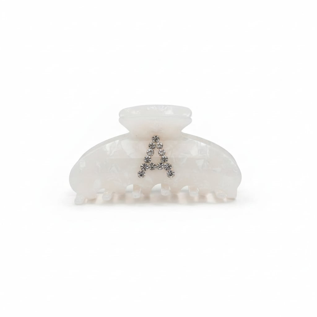 Pinza con lettera in strass scintillanti - var 1