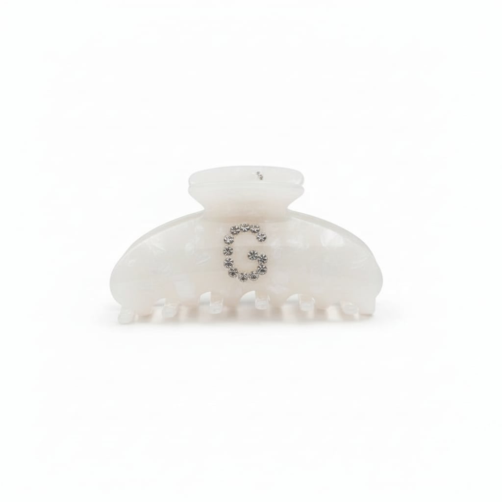 Pinza con lettera in strass scintillanti - Var 4
