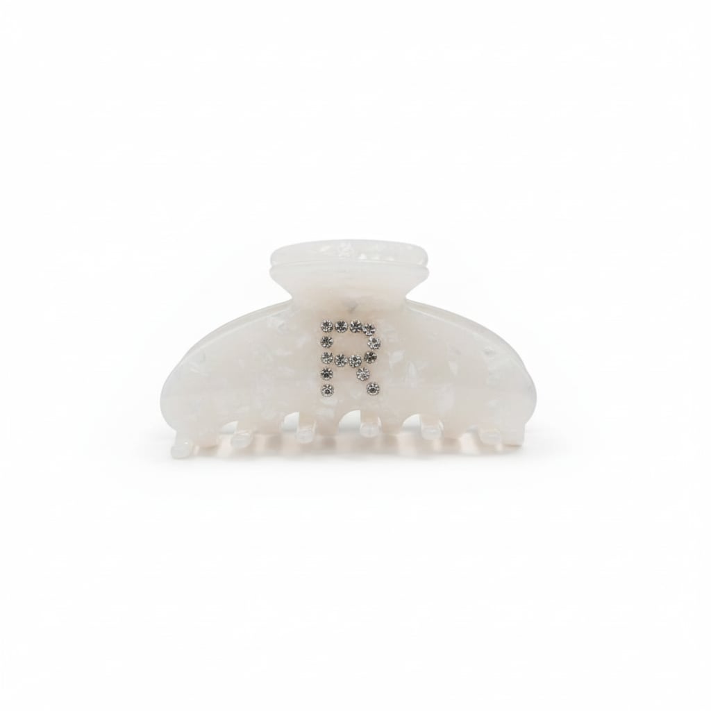 Pinza con lettera in strass scintillanti - Var 6