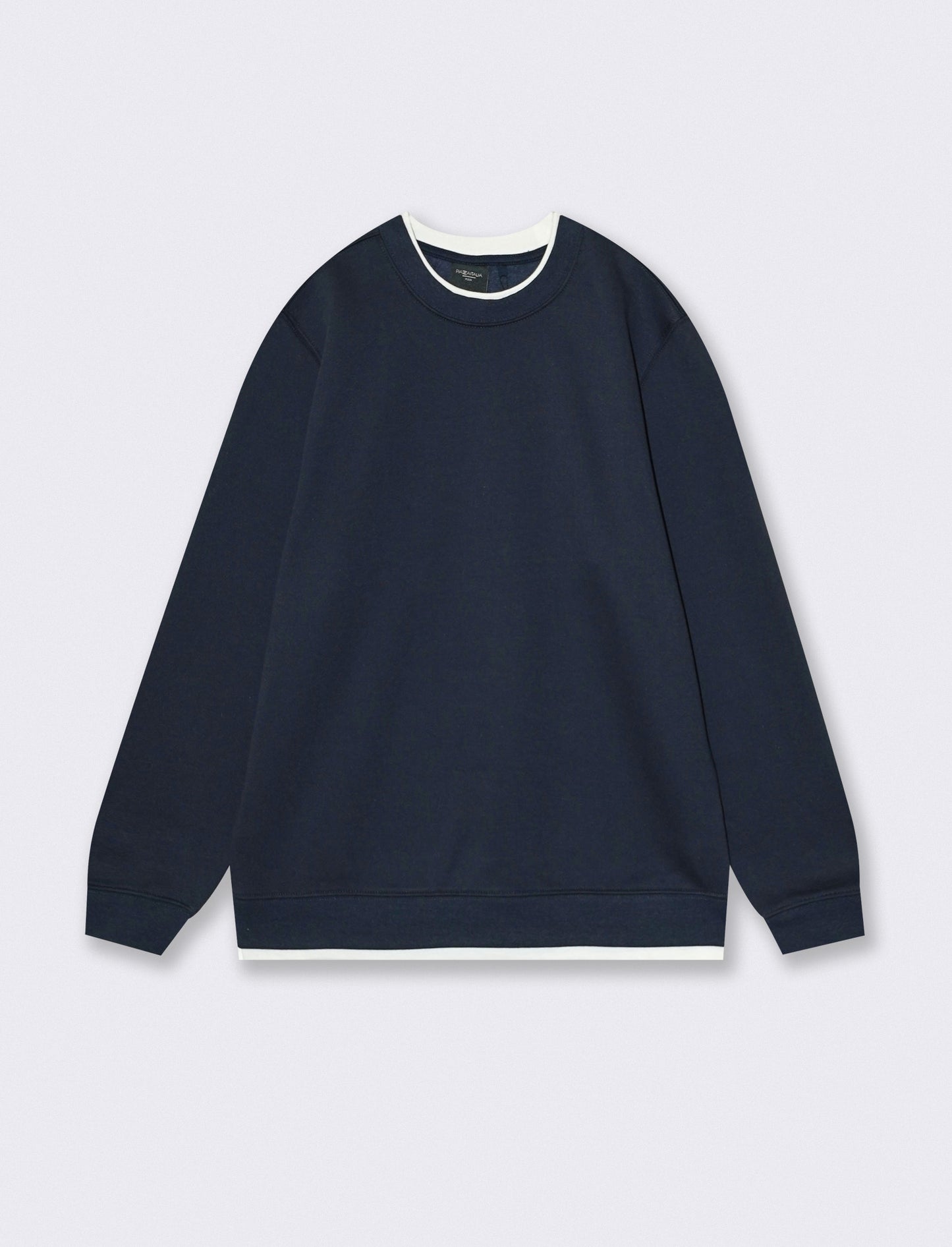 Felpa girocollo con contrasti eleganti - Blu