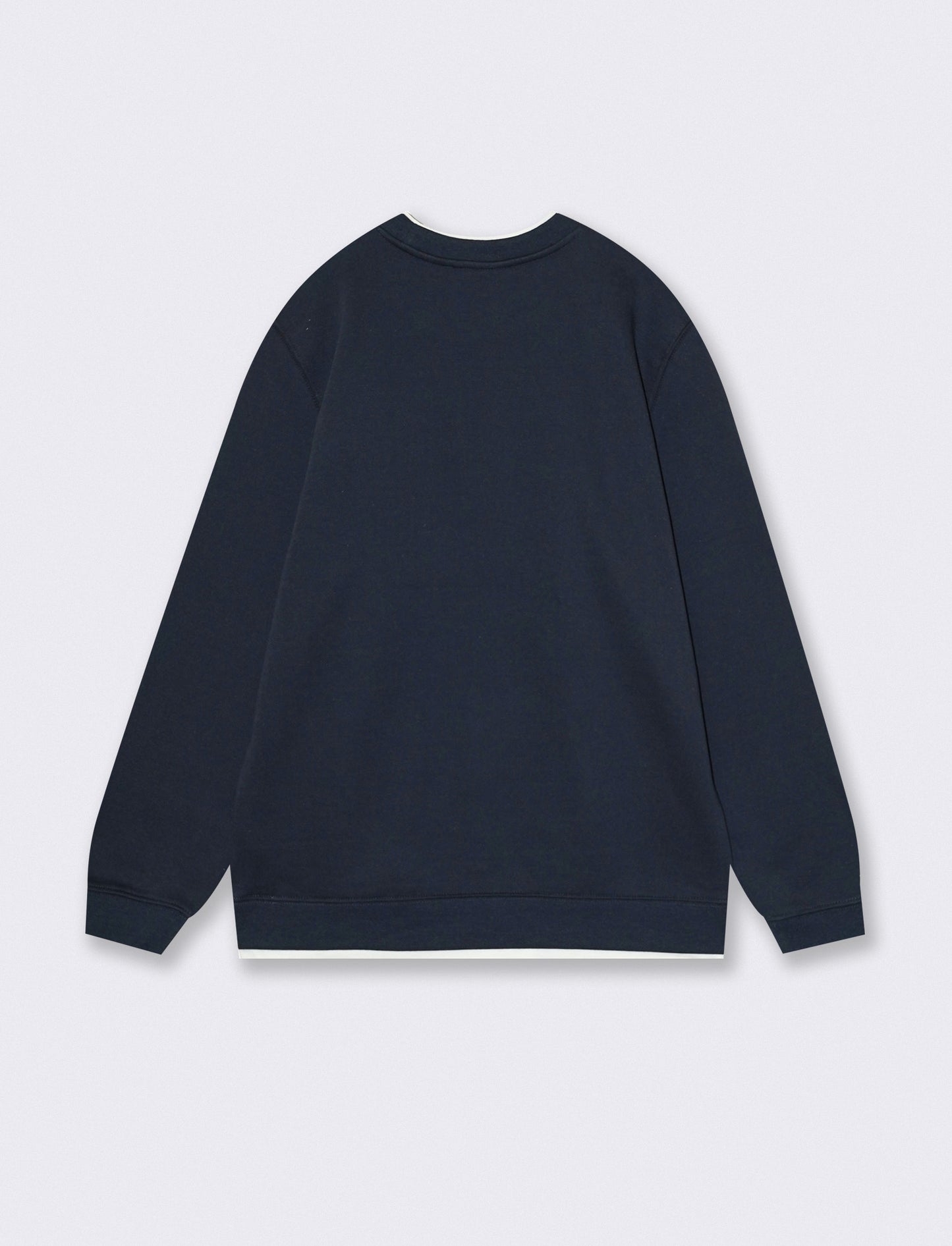 Felpa girocollo con contrasti eleganti - Blu