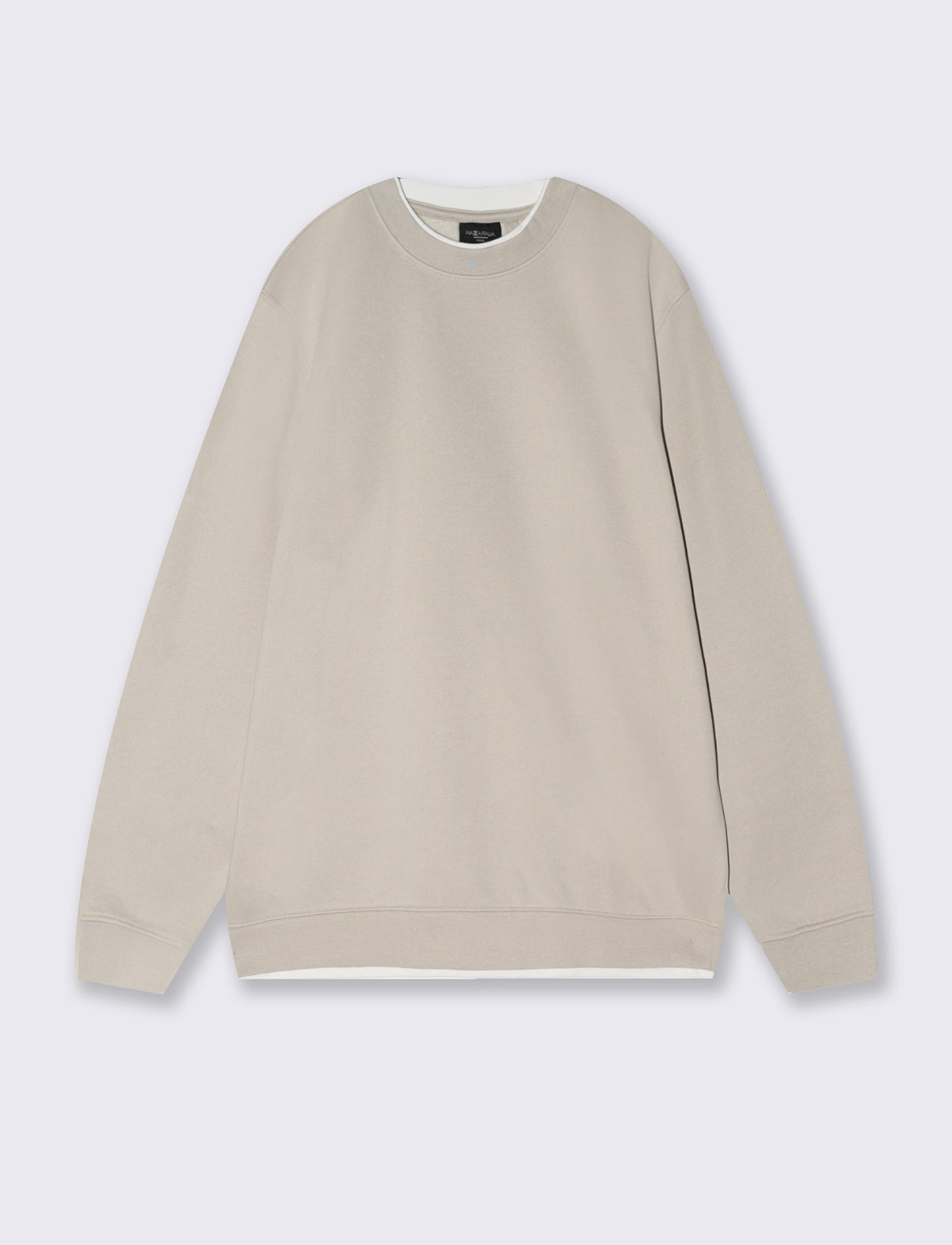 Felpa girocollo con contrasti eleganti - Grigio ghiaccio