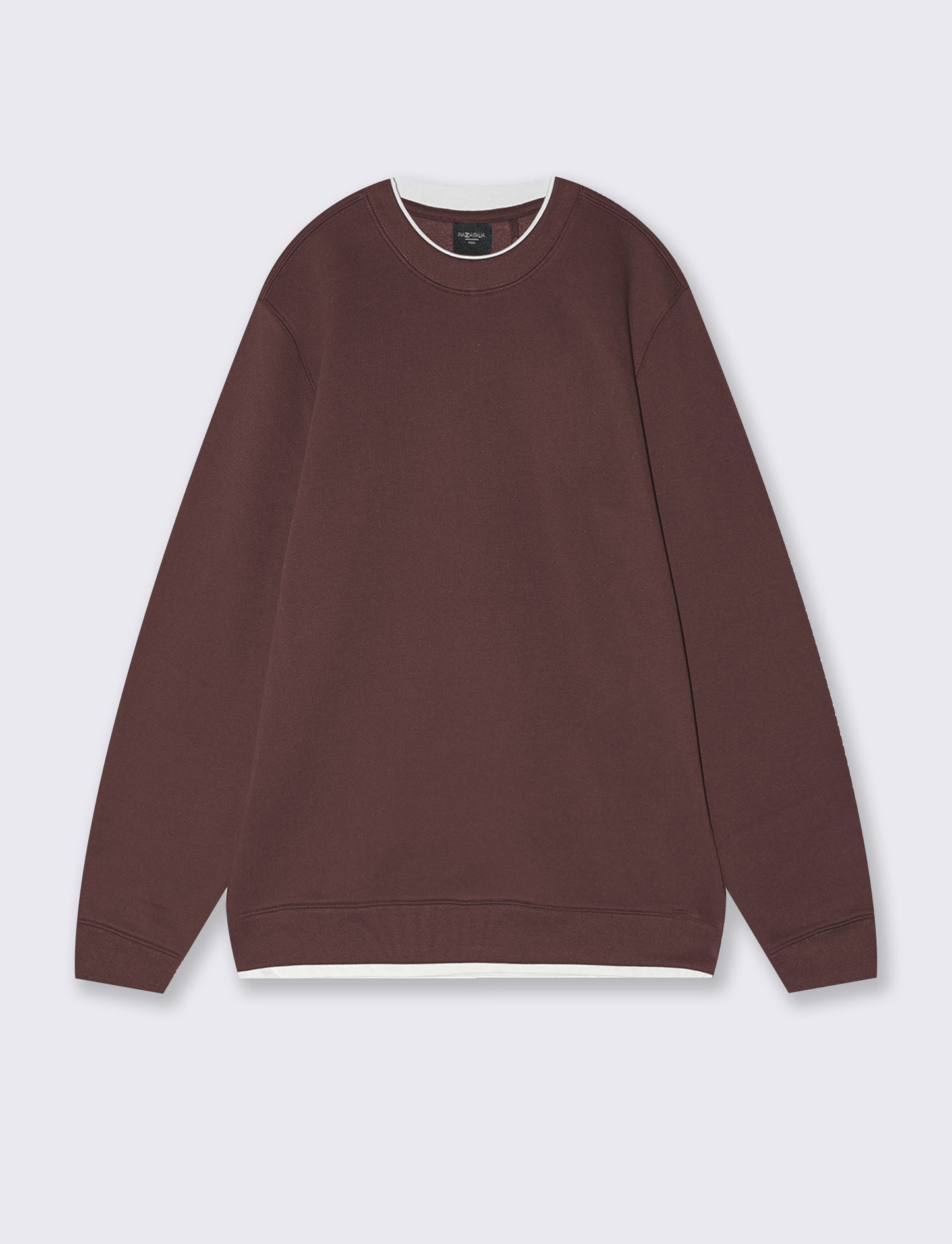 Crewneck sweatshirt with elegant contrasts - Red