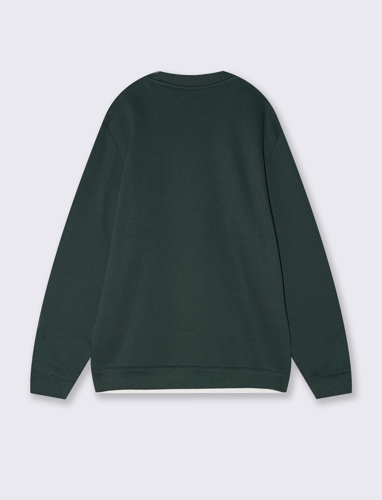 Felpa girocollo con contrasti eleganti - Verde scuro