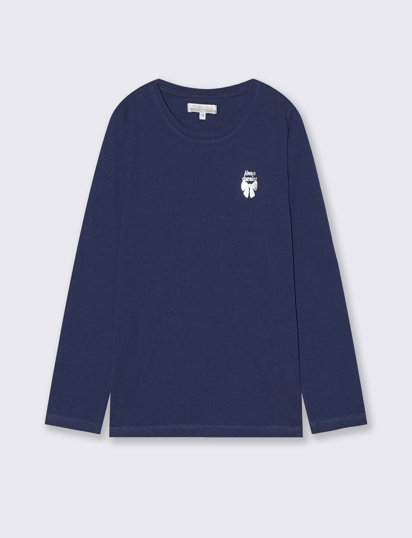 T-shirt maniche lunghe bambina in cotone - Blu
