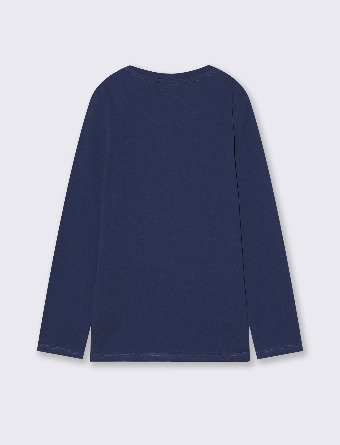 T-shirt maniche lunghe bambina in cotone - Blu