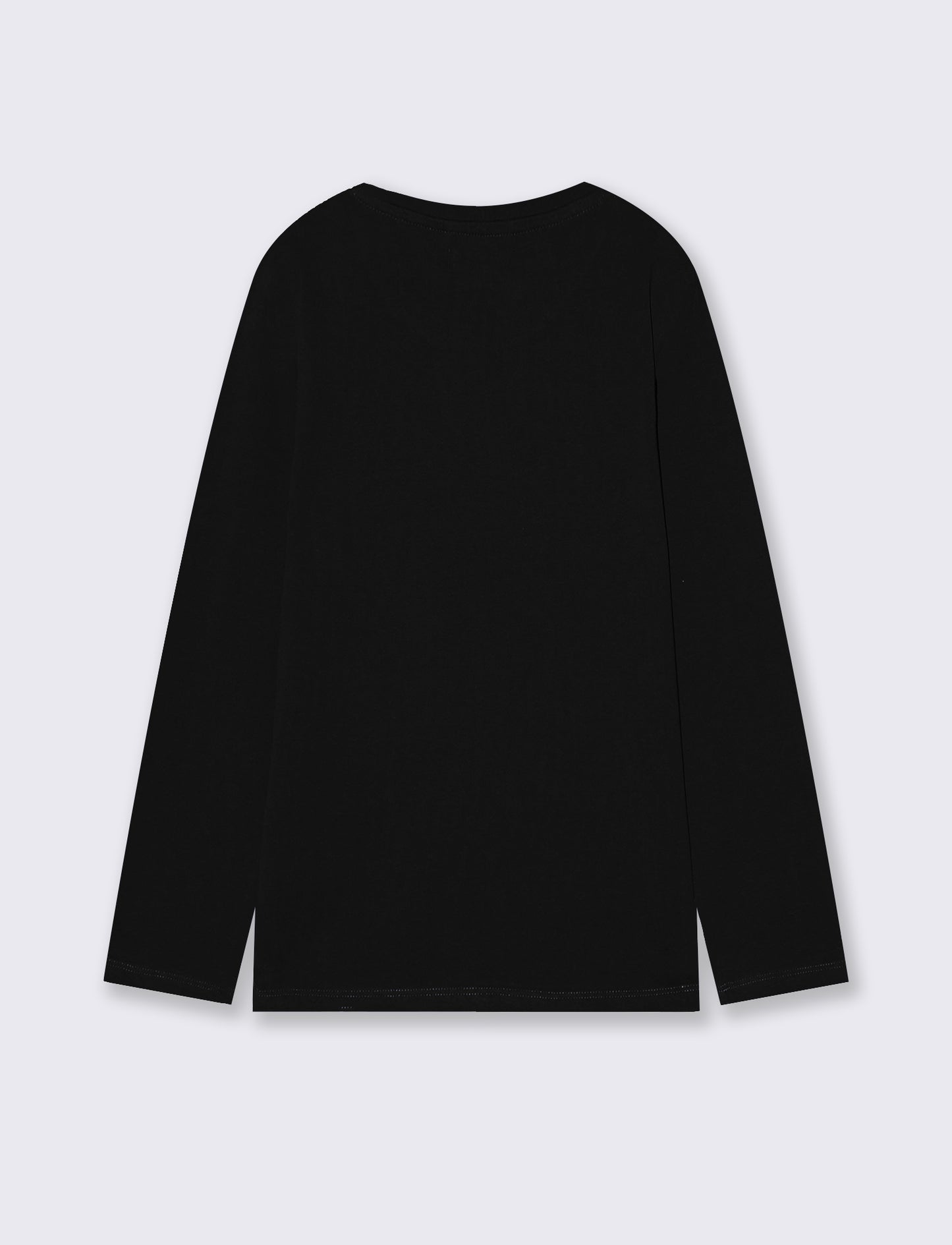 T-shirt maniche lunghe bambina in cotone - Nero