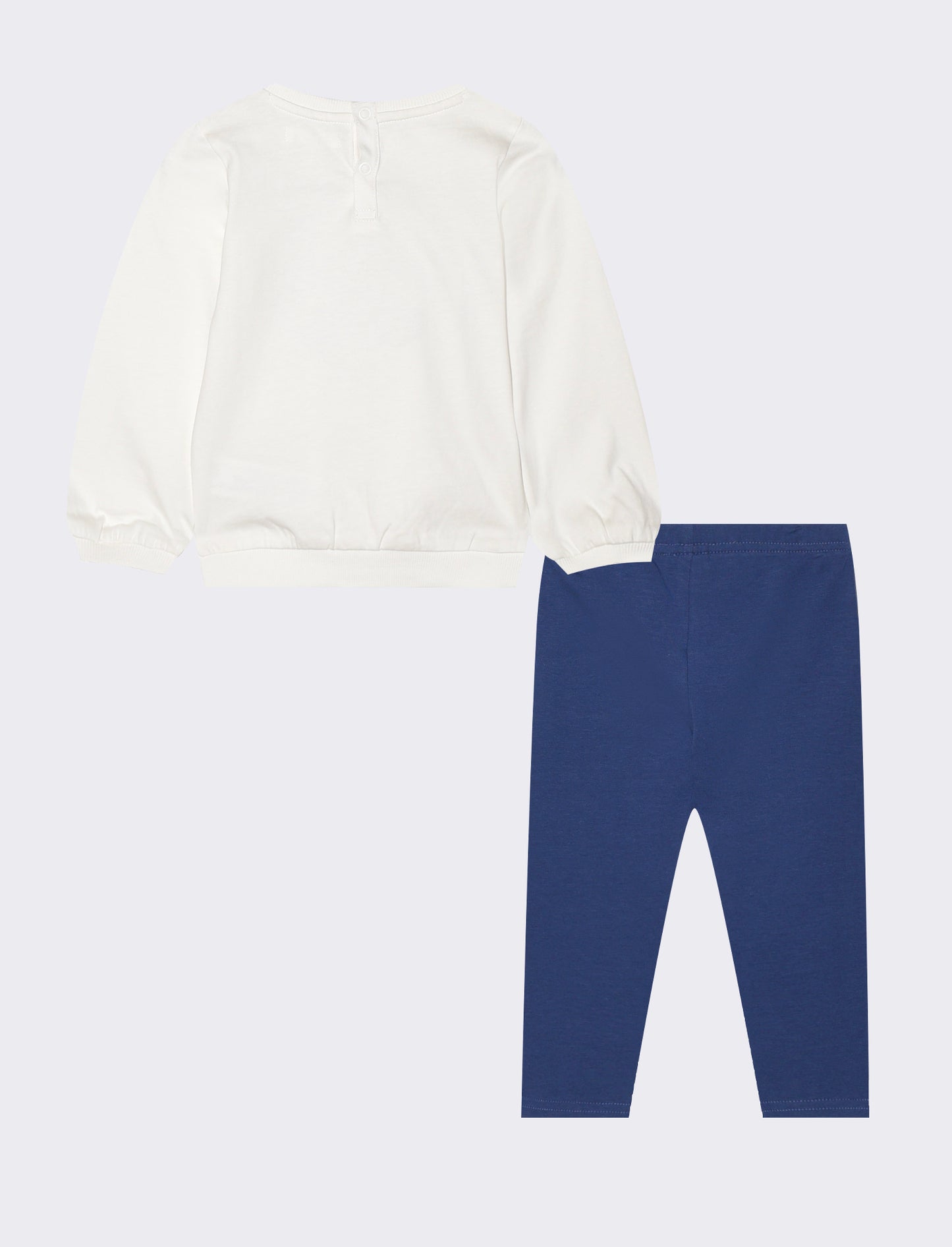 Cotton jersey top and leggings set - White