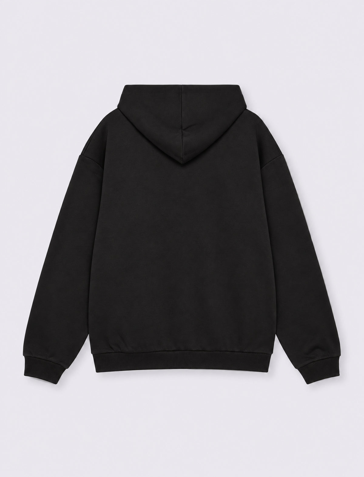 Felpa Boxy Fit con Cappuccio e Tasca - Nero
