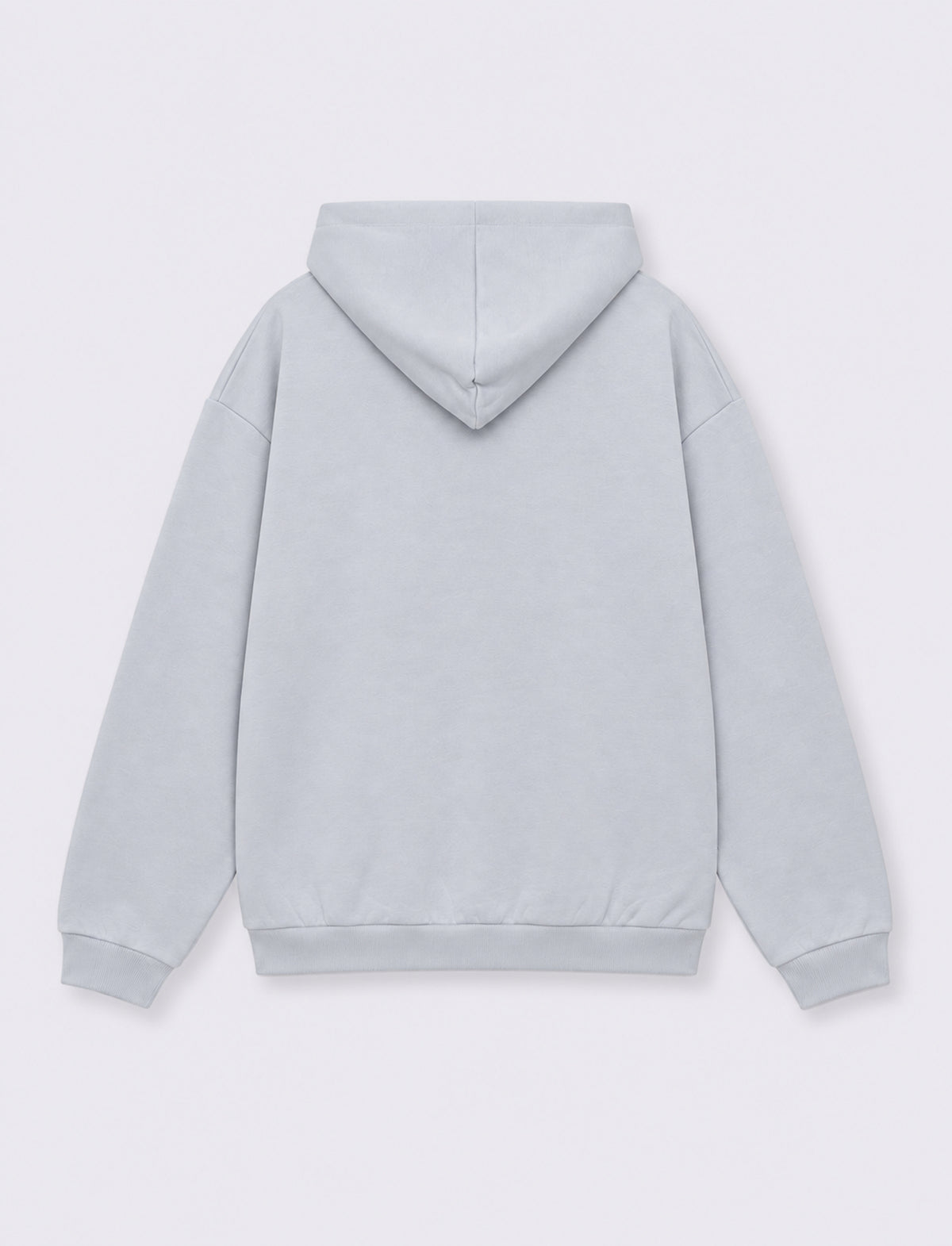 Felpa Boxy Fit con Cappuccio e Tasca - Celeste