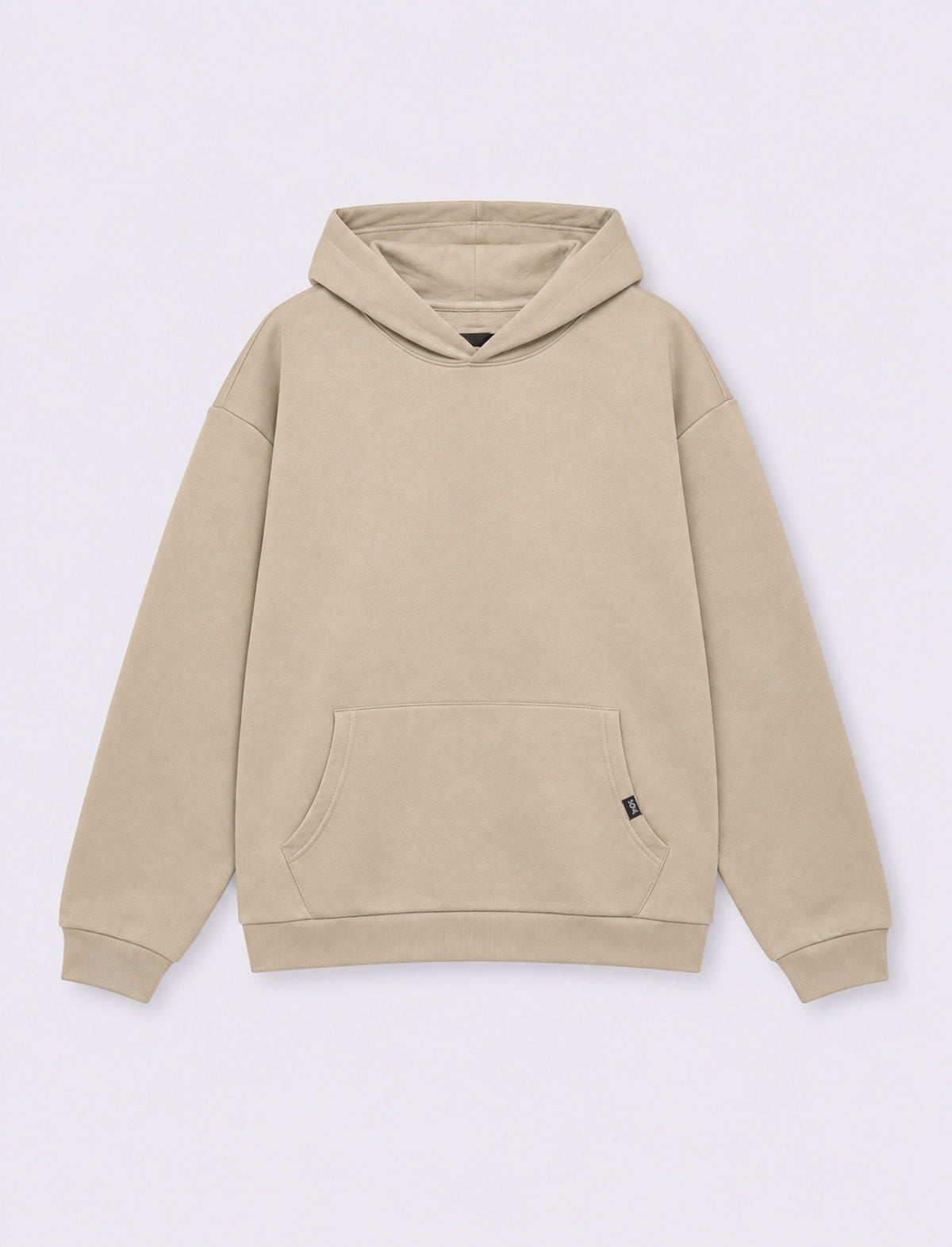 Felpa Boxy Fit con Cappuccio e Tasca - Grigio ghiaccio