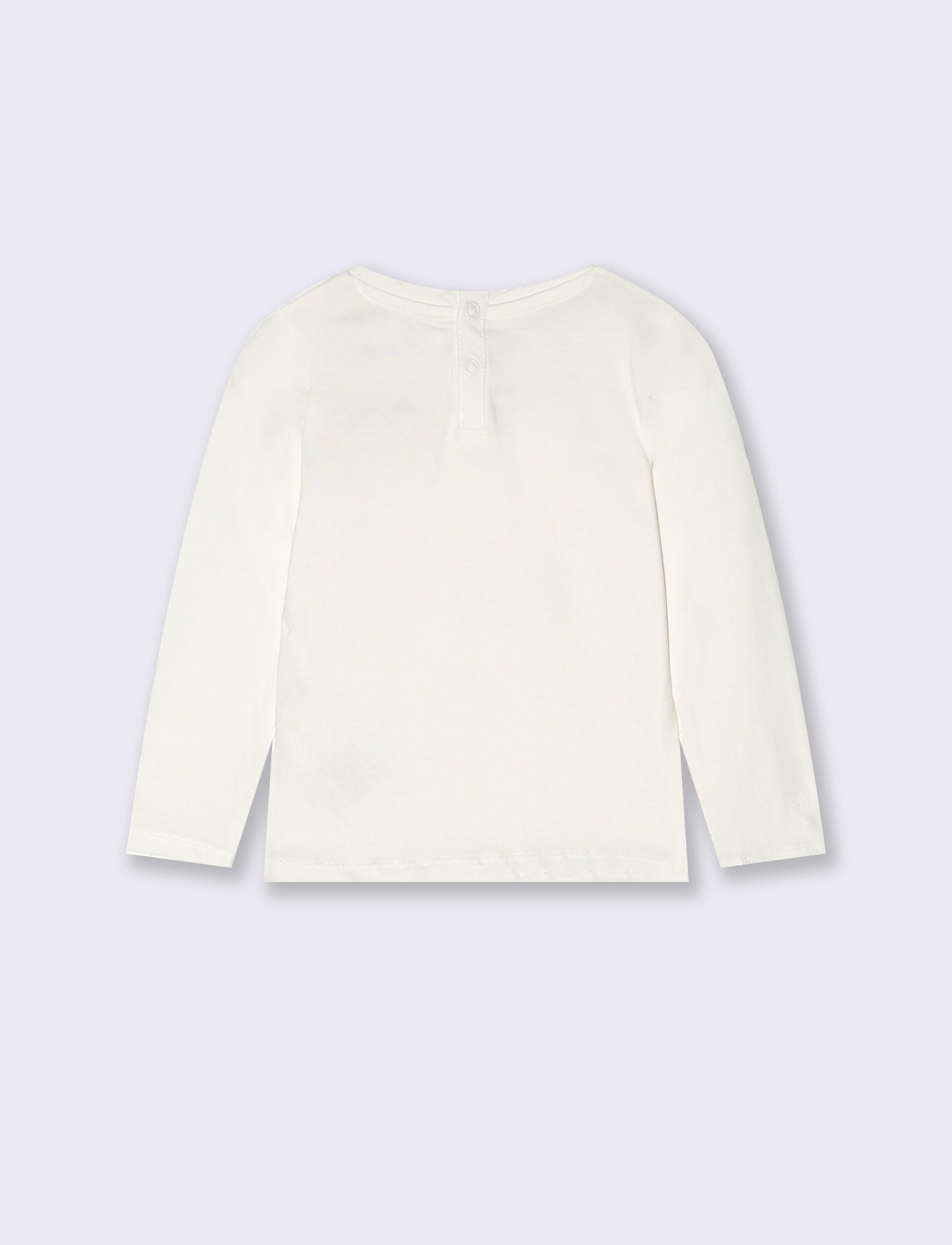 Long Sleeve Basic T-Shirt with Print - White