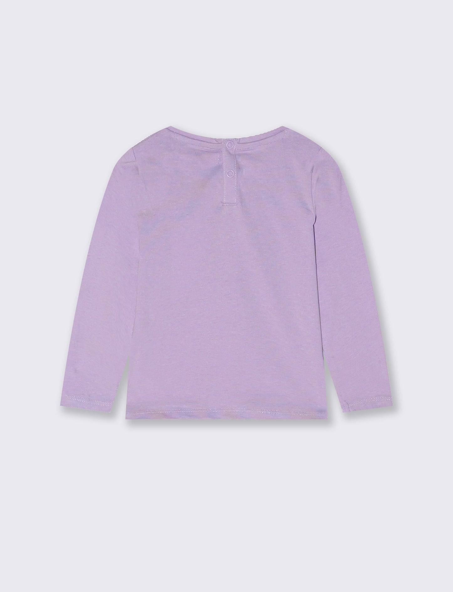 T-shirt basic a maniche lunghe con stampa - Lilla