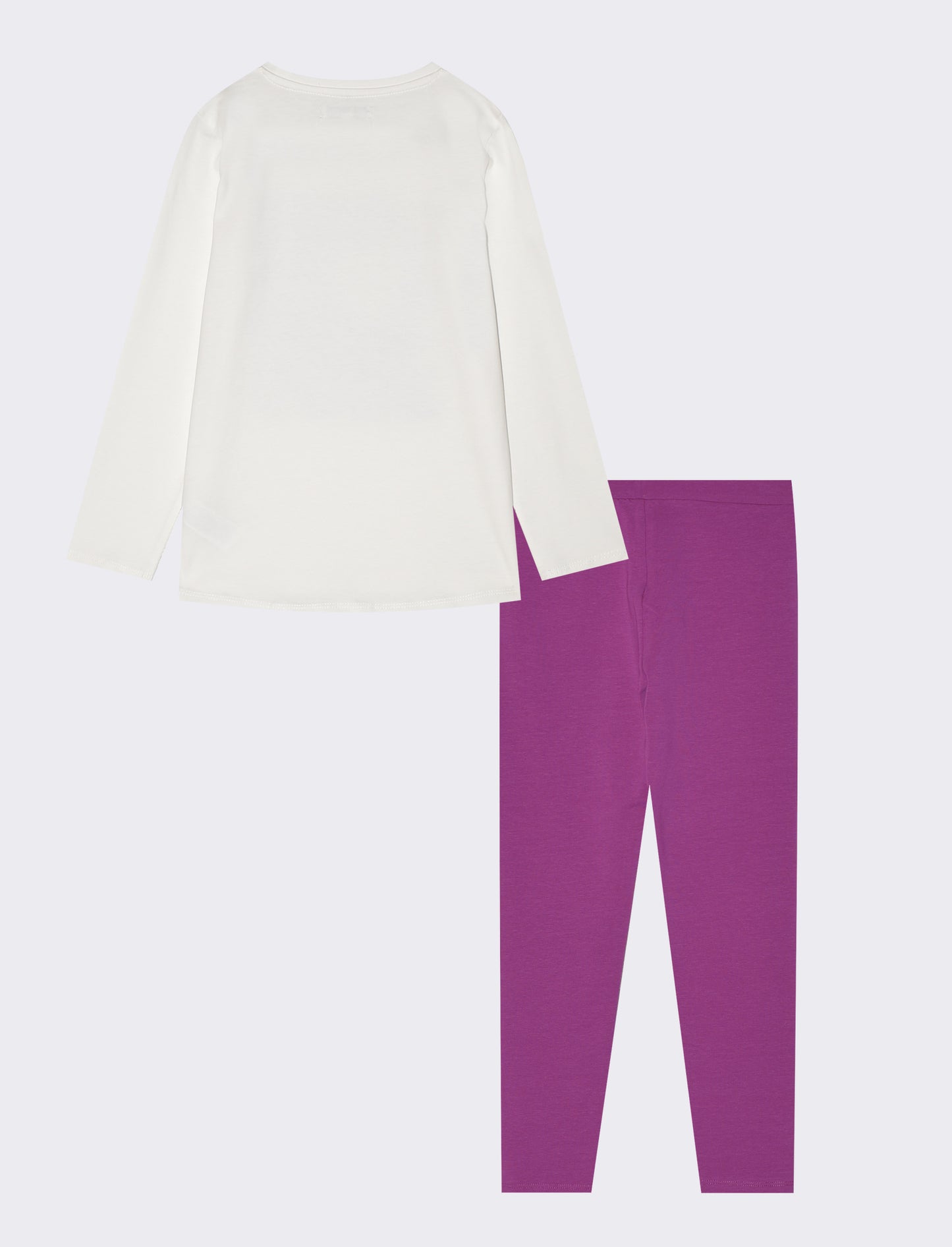 Set due pezzi bambina: T-shirt e leggings - Bianco latte