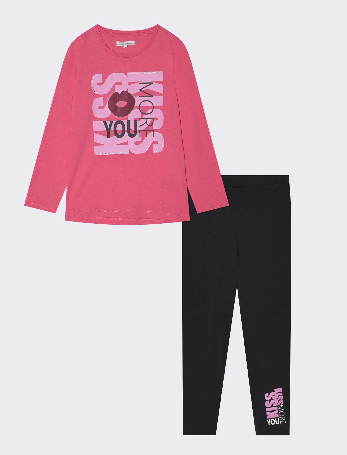 Set two pieces for girls: T-shirt and leggings - Fuxia