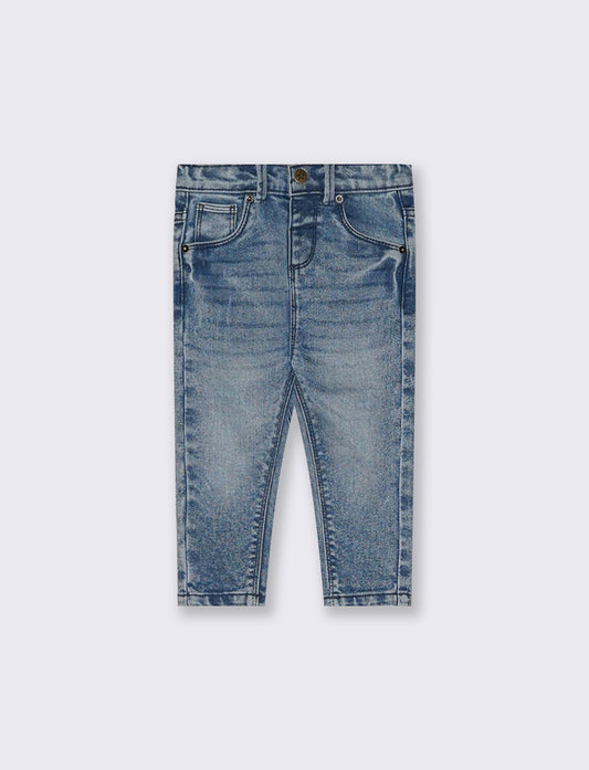 Jeans straight in denim elastico rotti - Denim chiaro