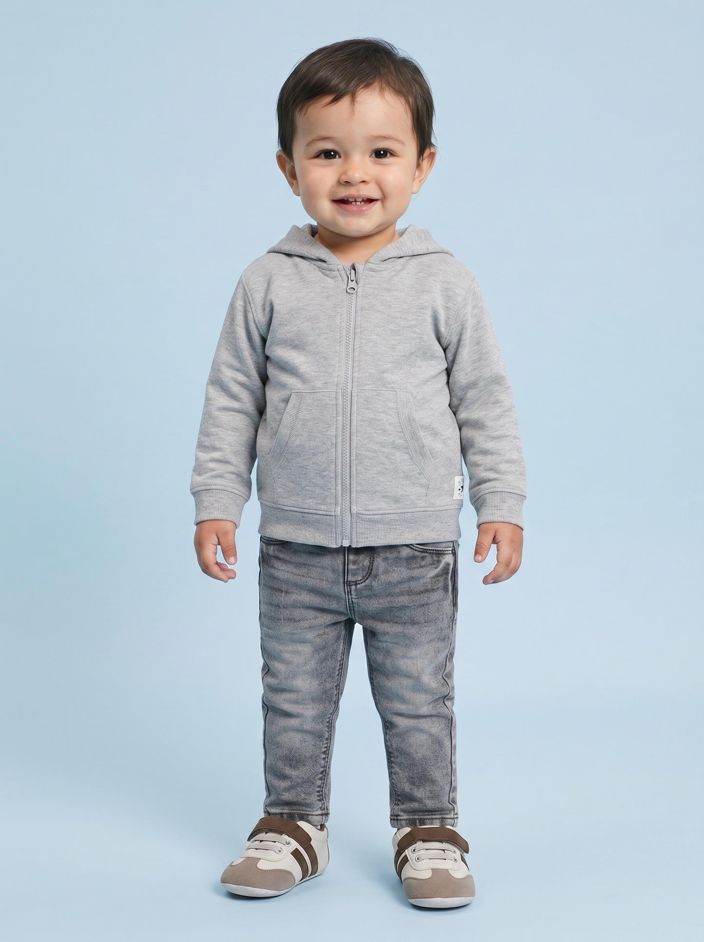 Jeans straight in denim elastico rotti - Nero