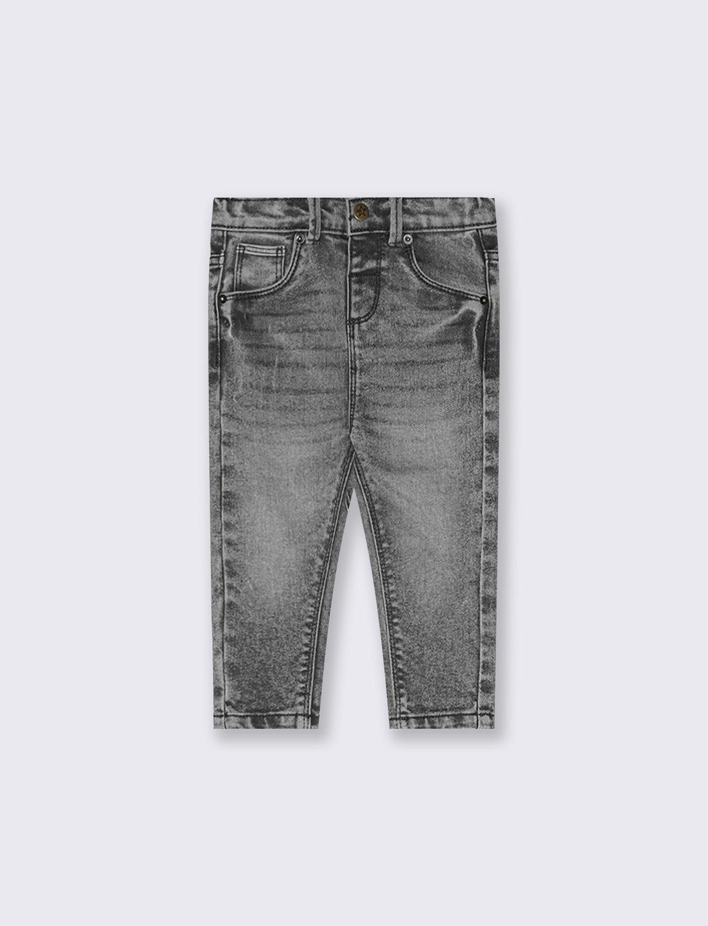 Jeans straight in denim elastico rotti - Nero