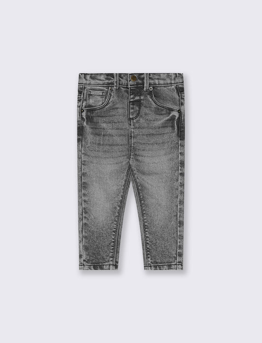 Jeans straight in denim elastico rotti - Nero