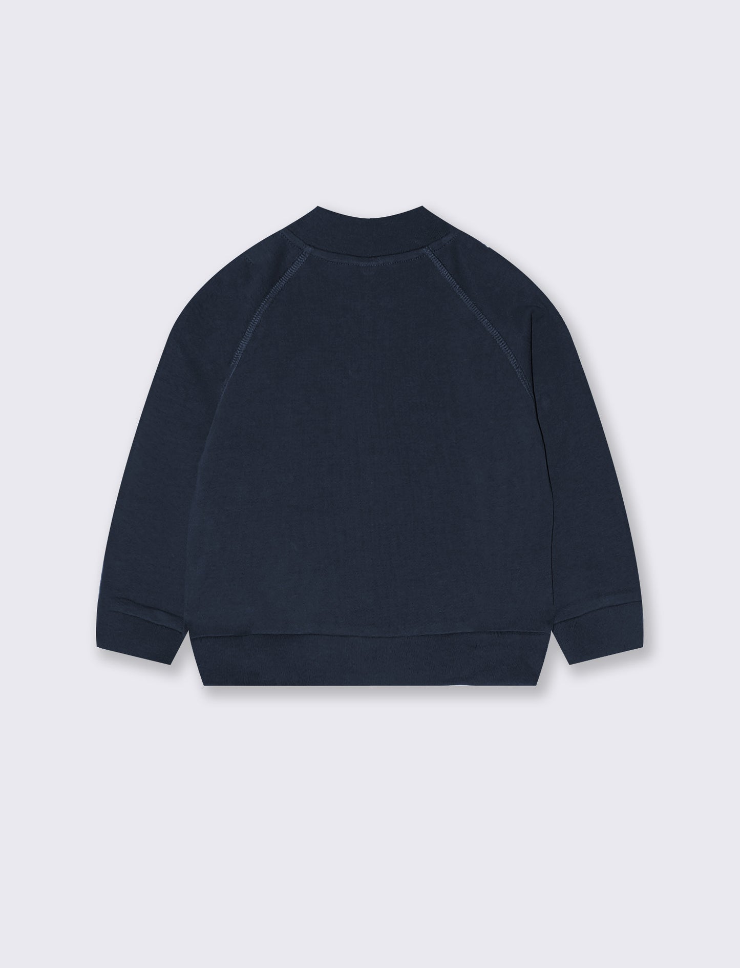 Felpa con zip e patch sul fondo - Blu