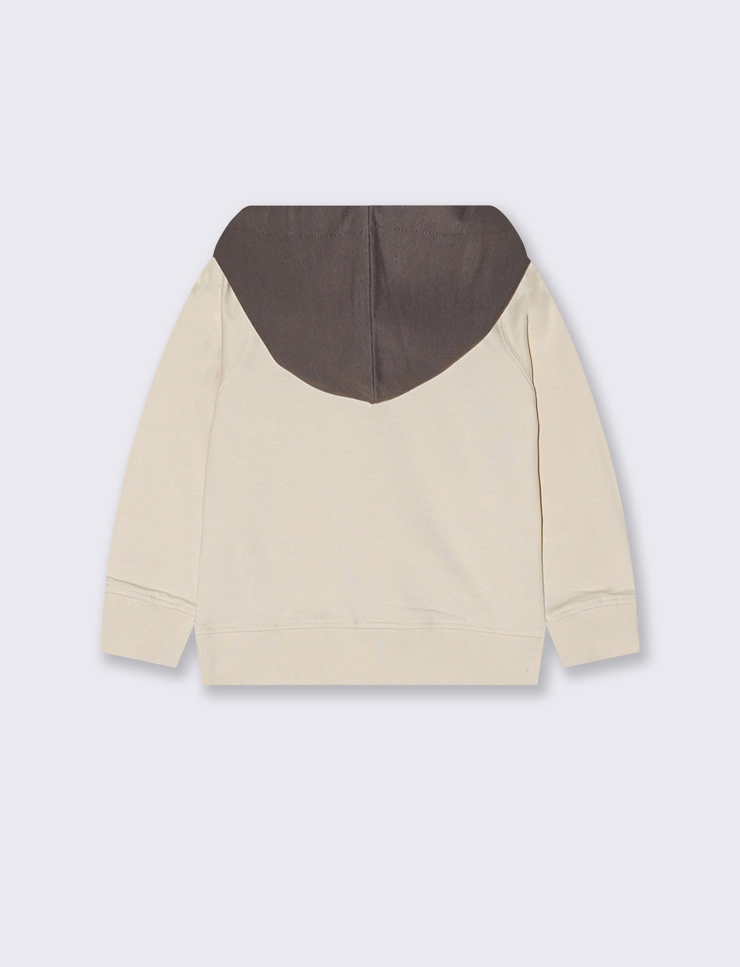 Felpa basica con cappuccio e stampa - Beige