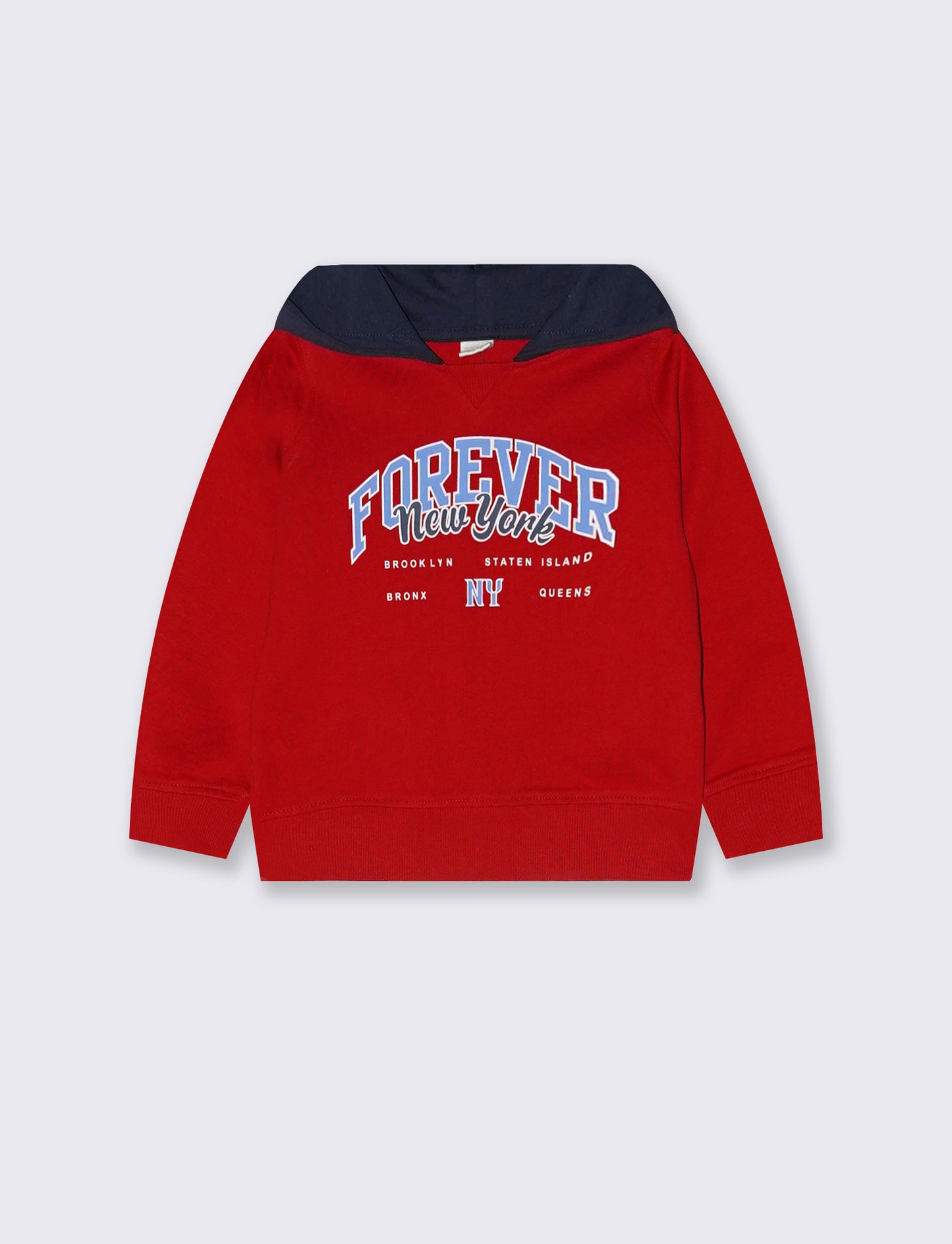 Felpa basica con cappuccio e stampa - Rosso