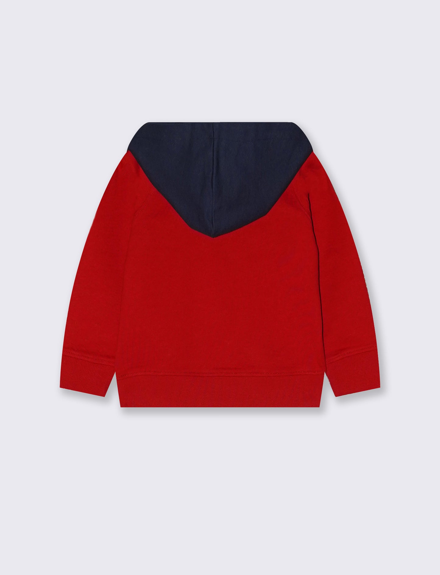 Felpa basica con cappuccio e stampa - Rosso