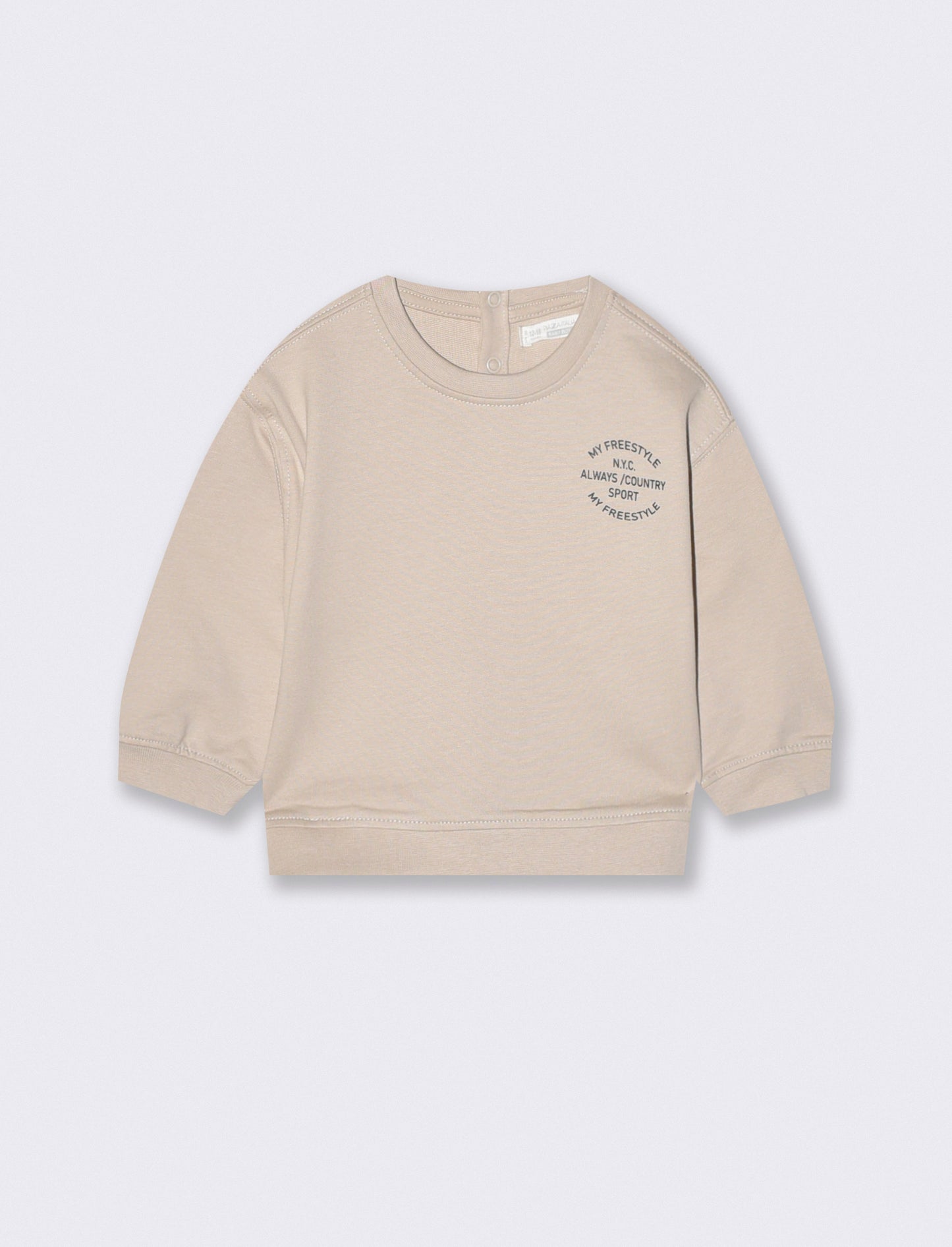 Felpa girocollo in cotone per neonato - Beige