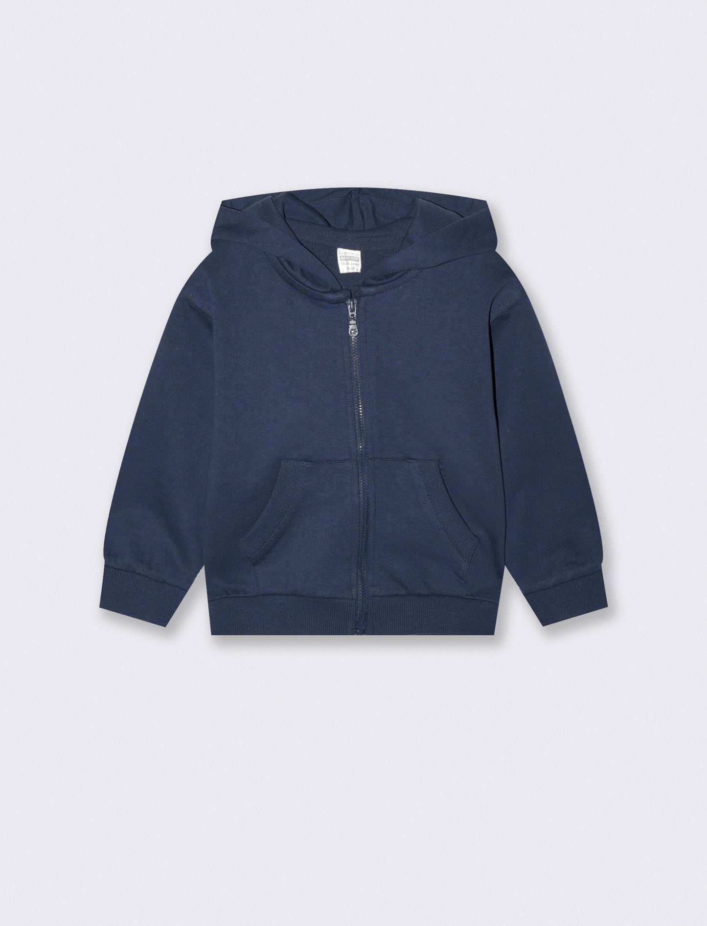 Zip-up hoodie with large pocket - Blue