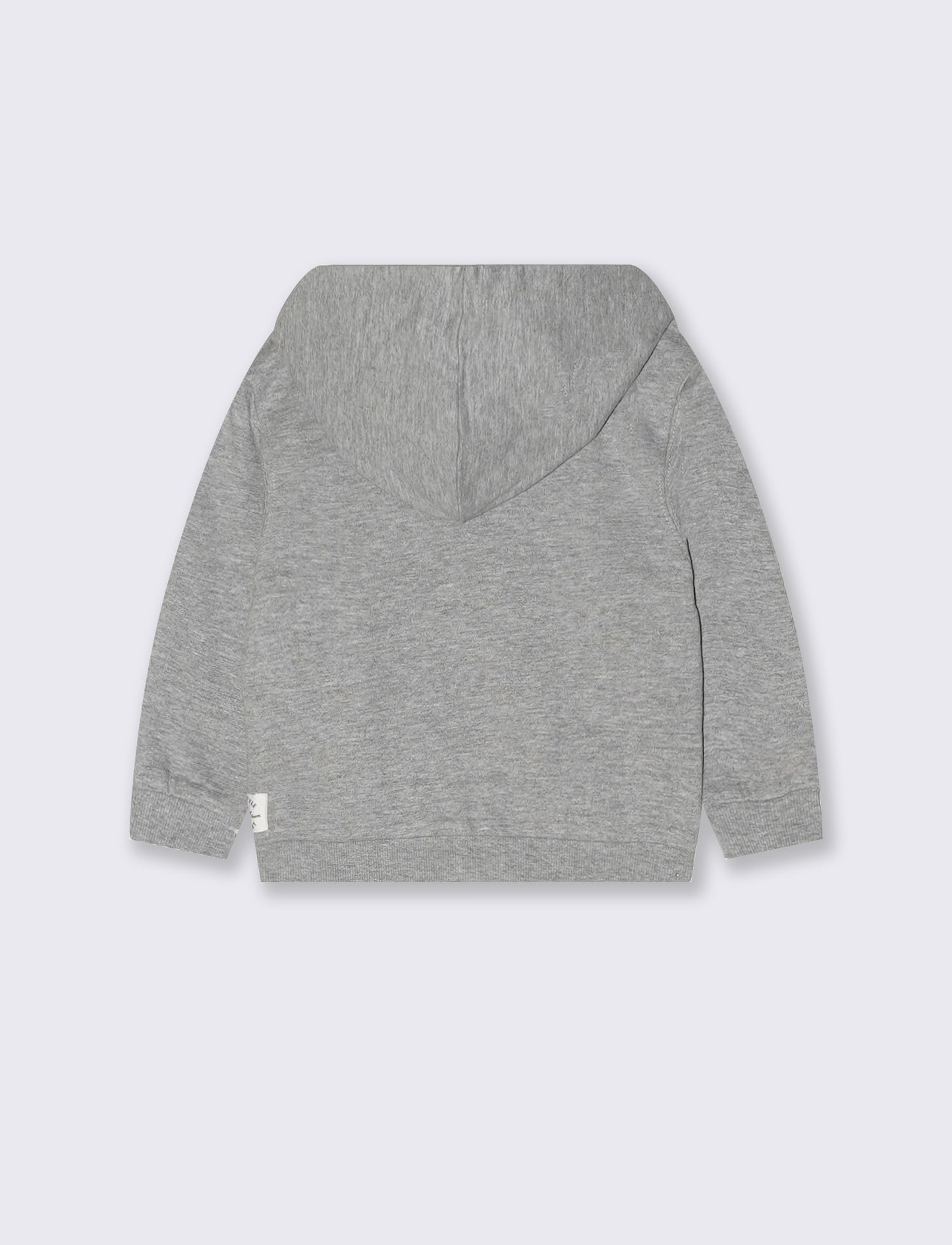 Felpa con zip, cappuccio e tascone - Grigio mel.
