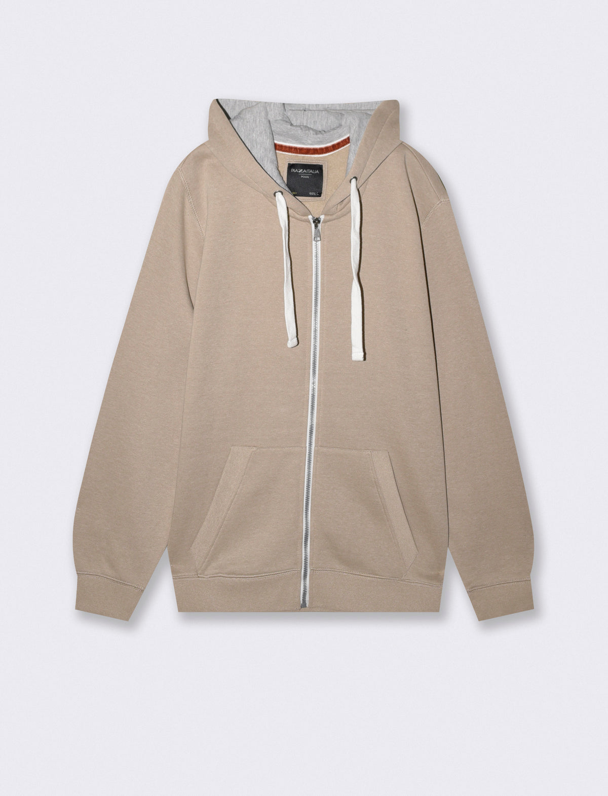 Melange zip-up hoodie - Beige