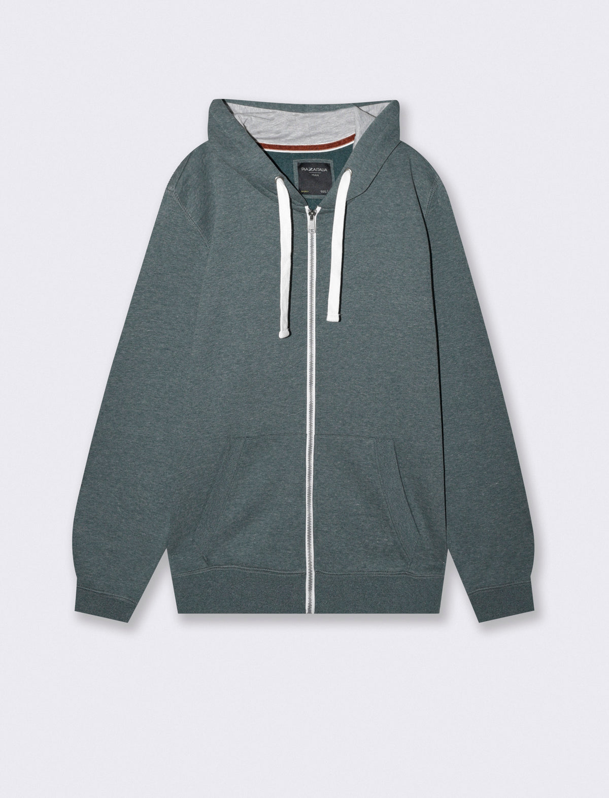 Melange zip-up hoodie - Green