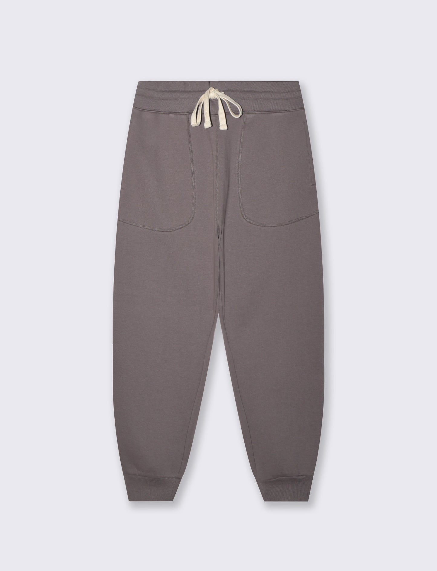 Pantaloni Baggy Fit in Felpa Misto Cotone - Grigio