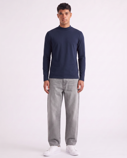 T-shirt lupetto maniche lunghe slim fit - Blu