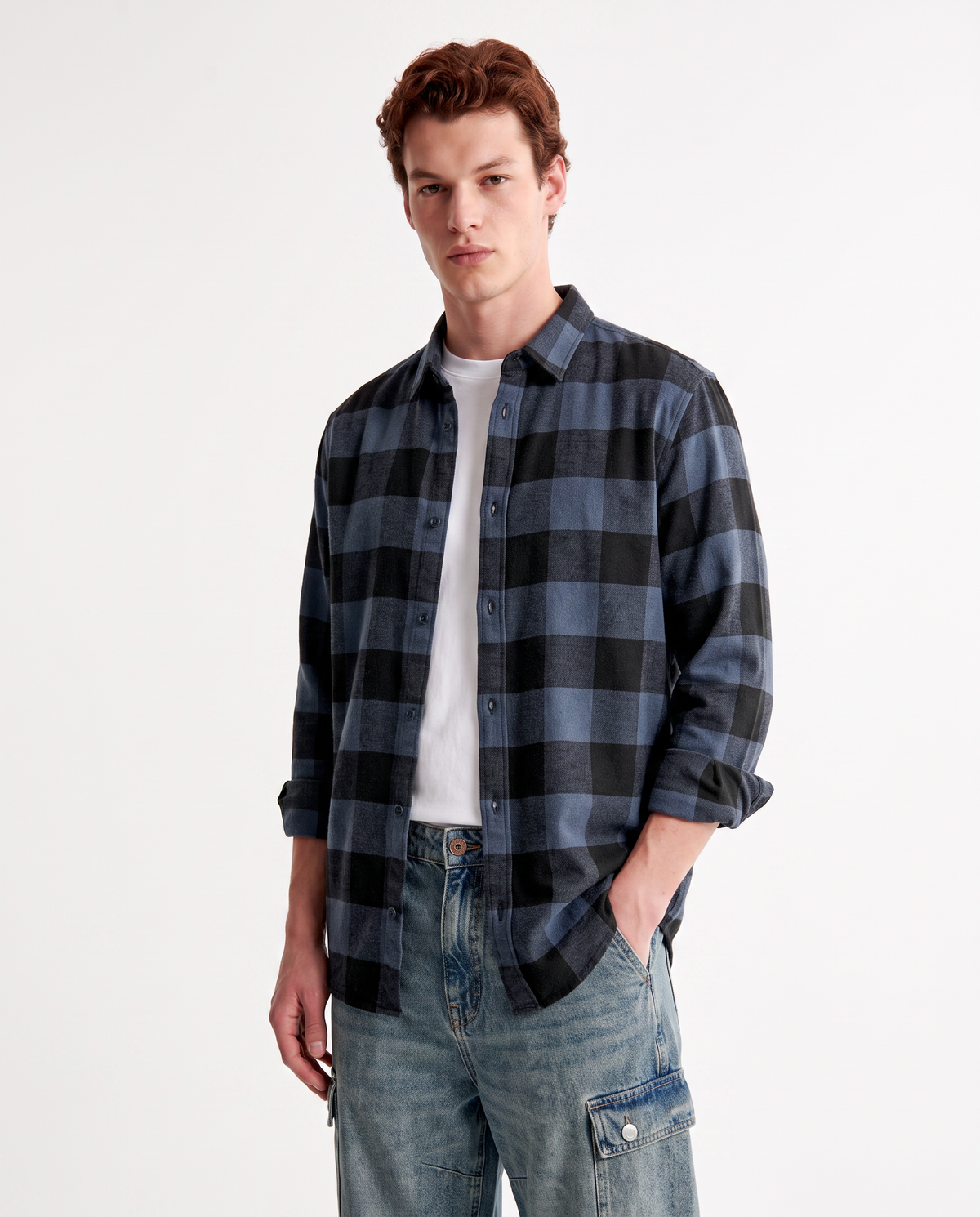 Flannel Check Shirt Regular Fit - Blue