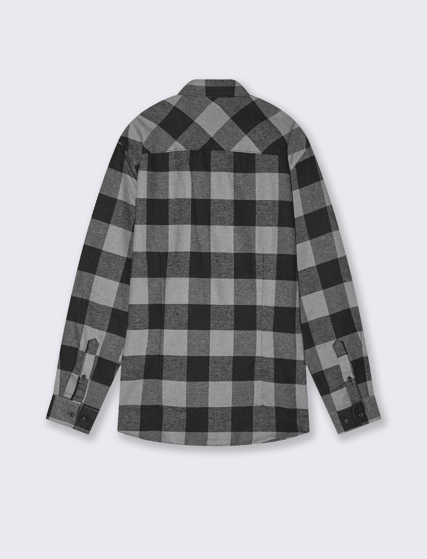 Camicia a quadri in flanella regular fit - Grigio mel.