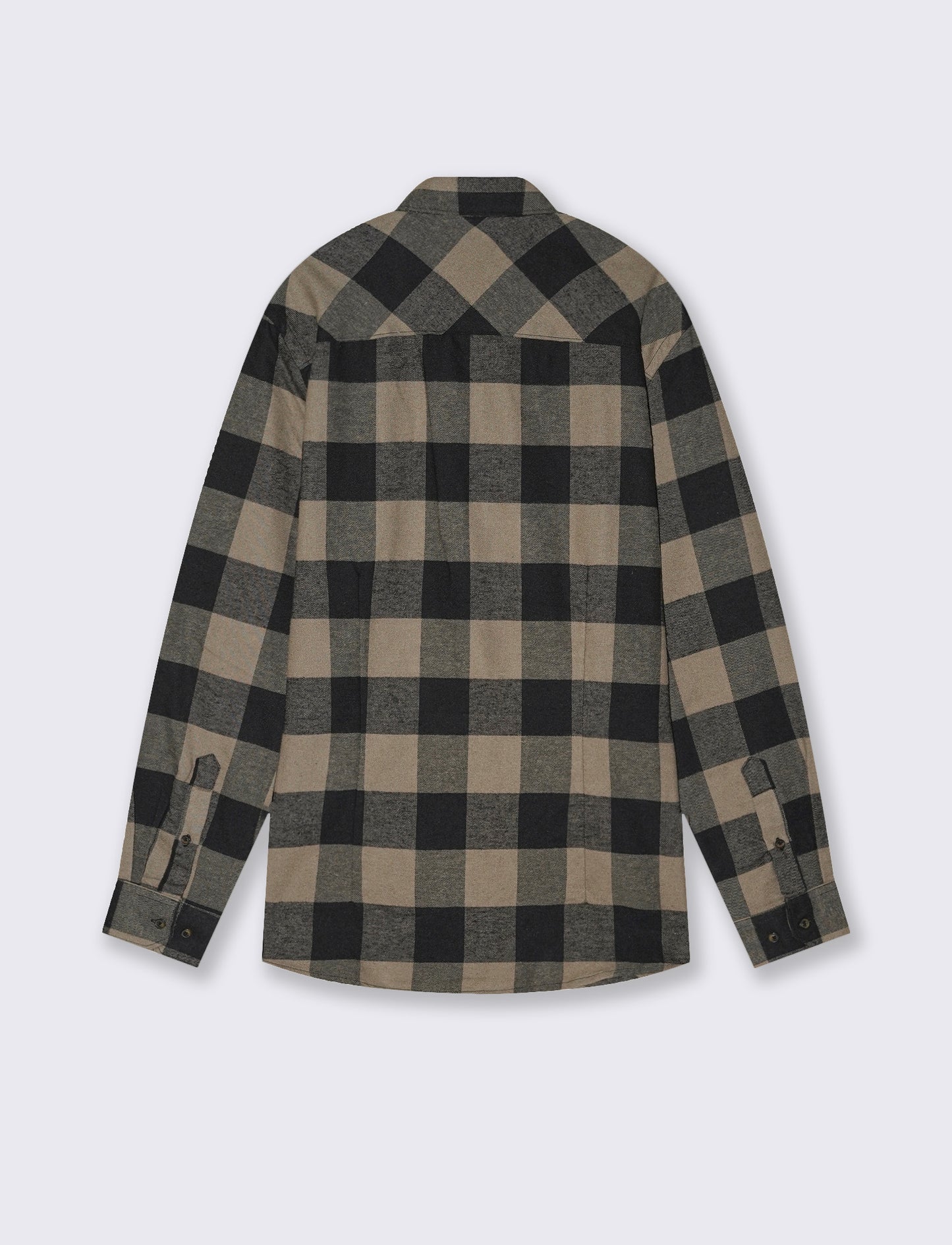 Camicia a quadri in flanella regular fit - Verde kaki