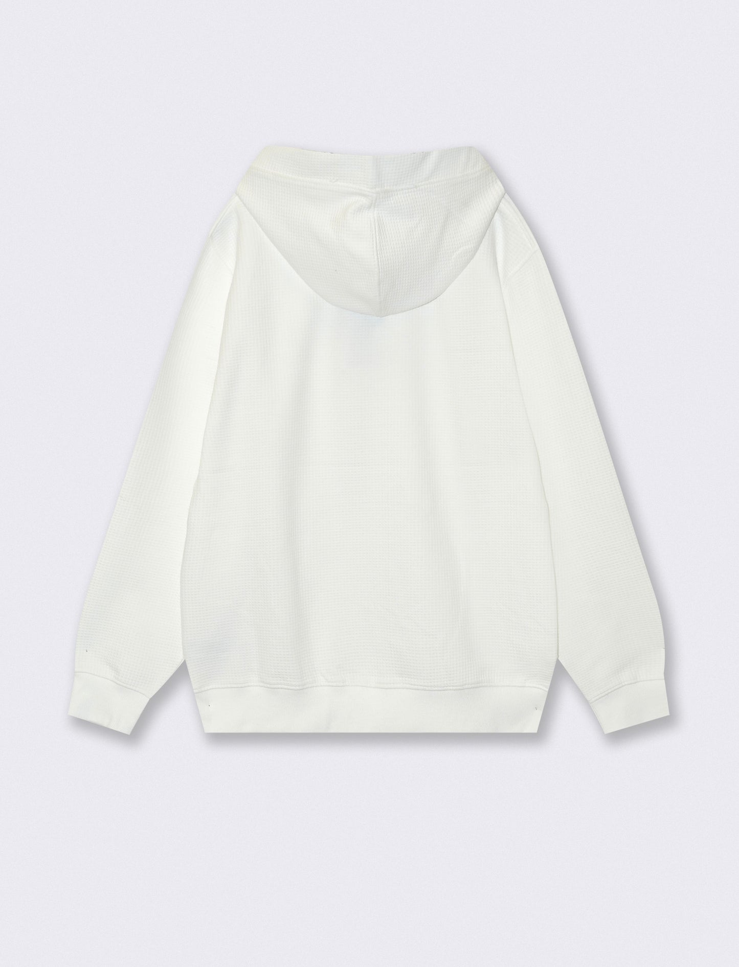 Felpa Jacquard con Cappuccio e Stampa - Bianco