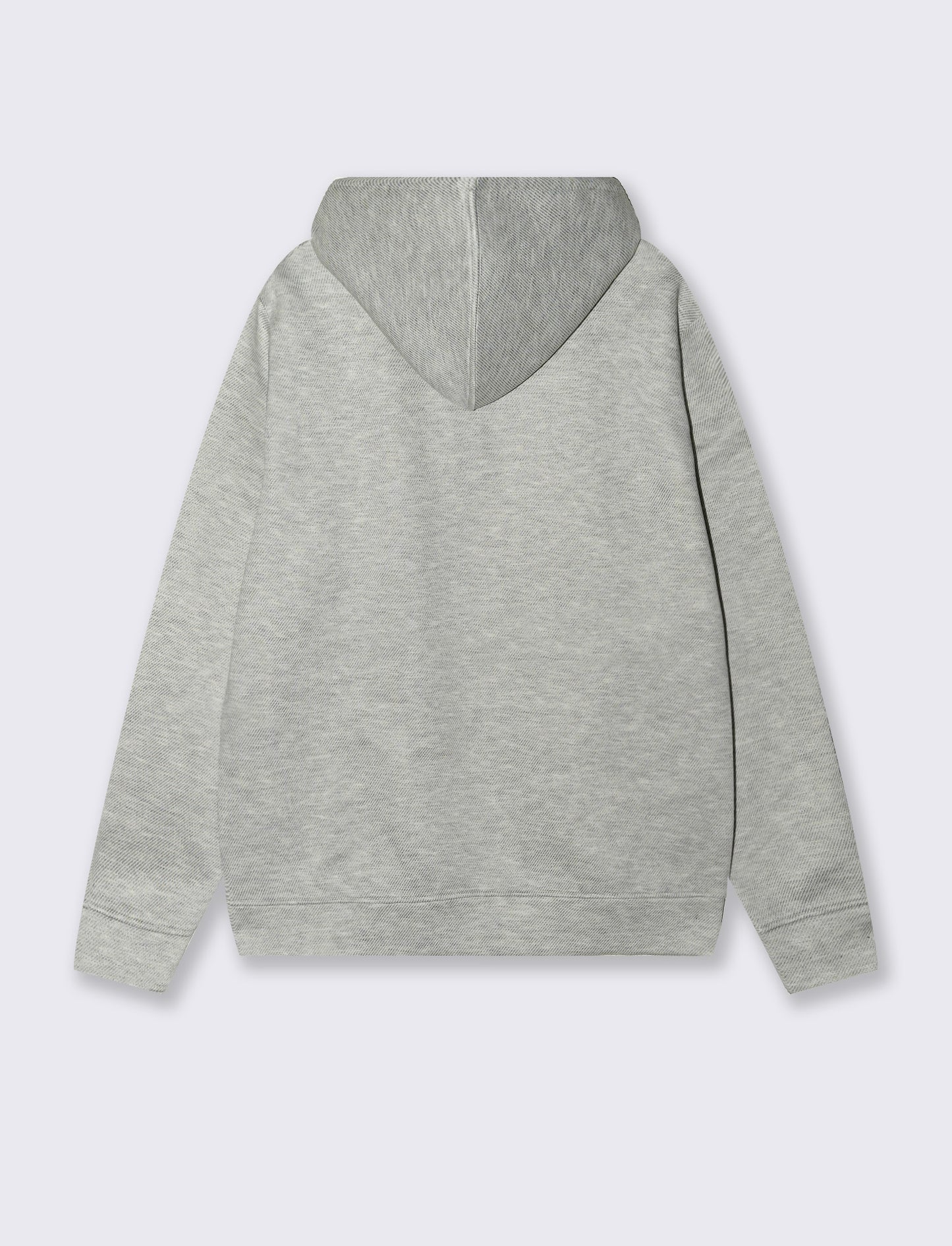 Felpa Jacquard con Cappuccio e Tasca - Grigio mel.