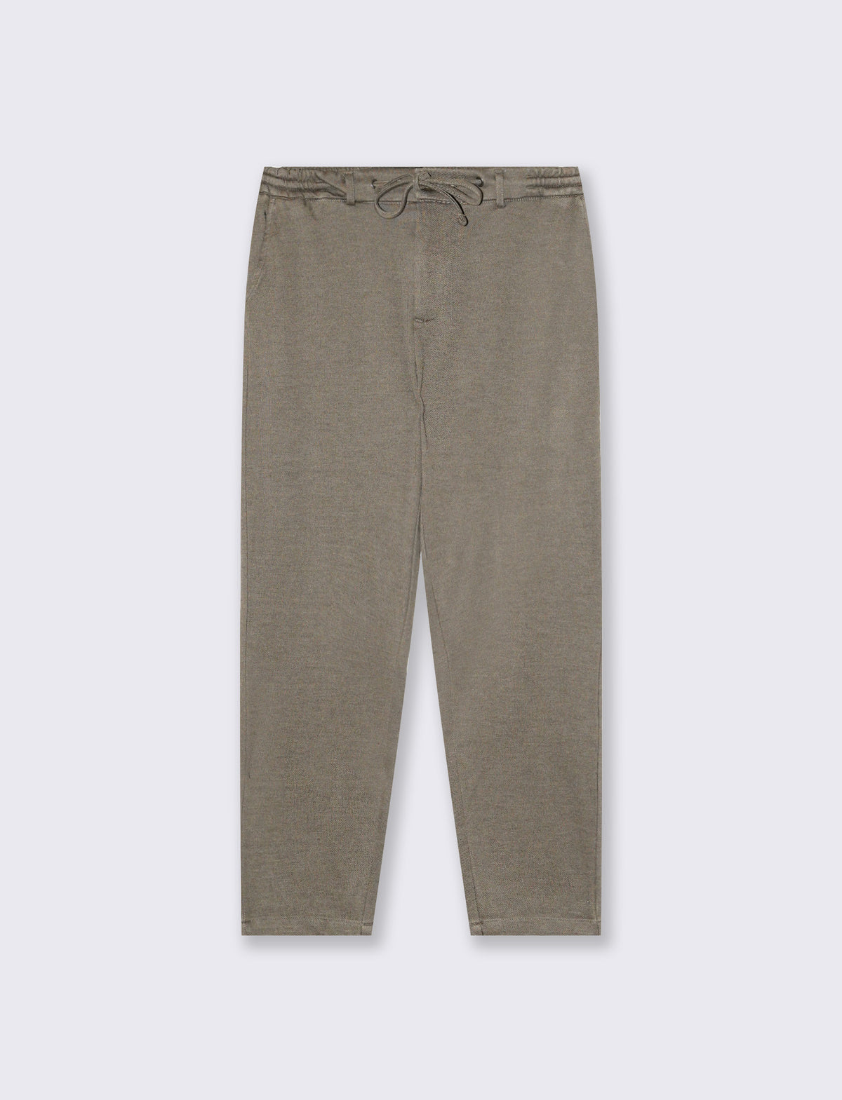 Pantaloni Chino Jogger Nido d'Ape Stretch - Grigio fango