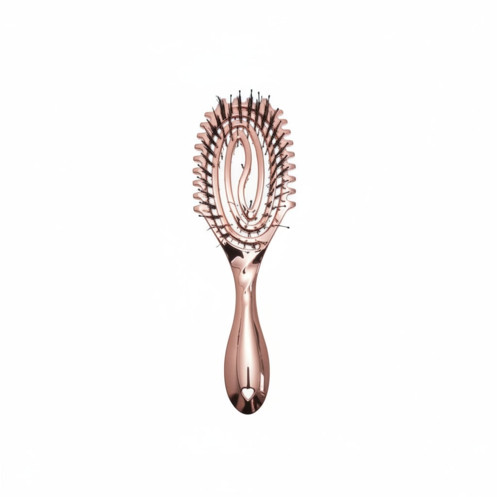 Spazzola con setole e dentini laterali - Rosa