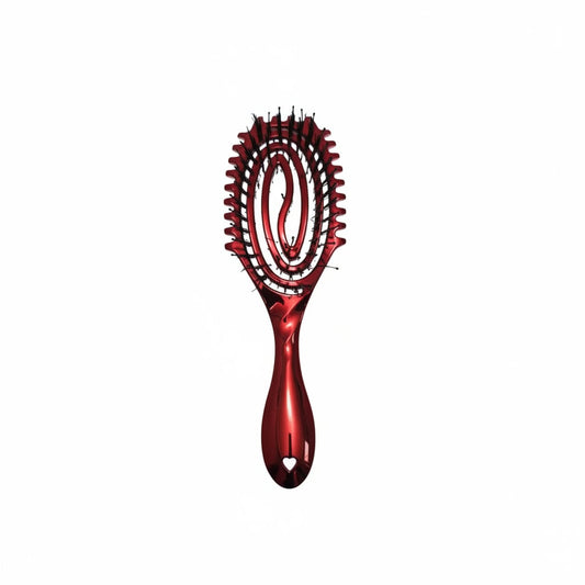 Brush with bristles and side teeth - Red