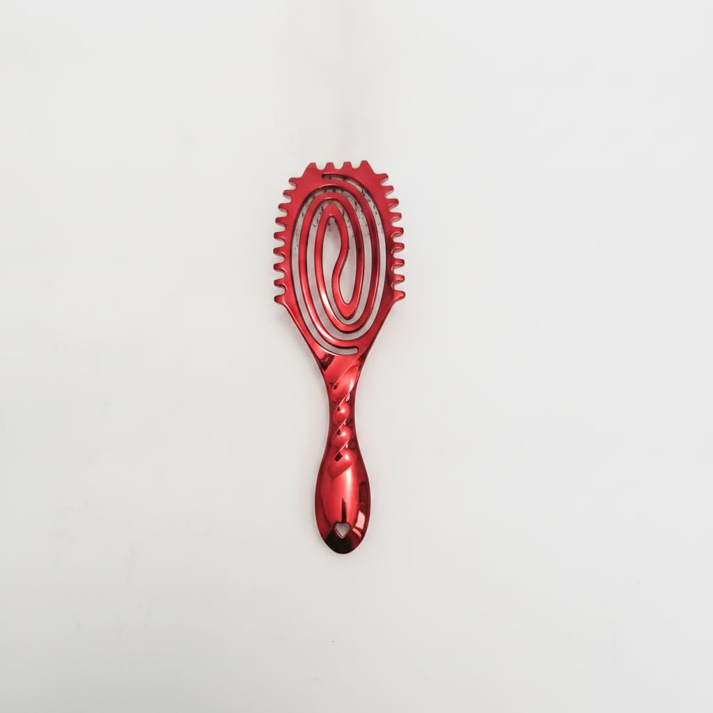 Brush with bristles and side teeth - Red