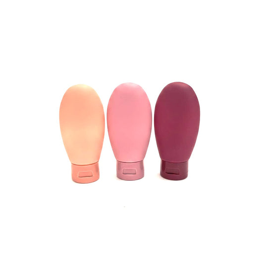 Set of 3 travel soft touch dispensers - Pink