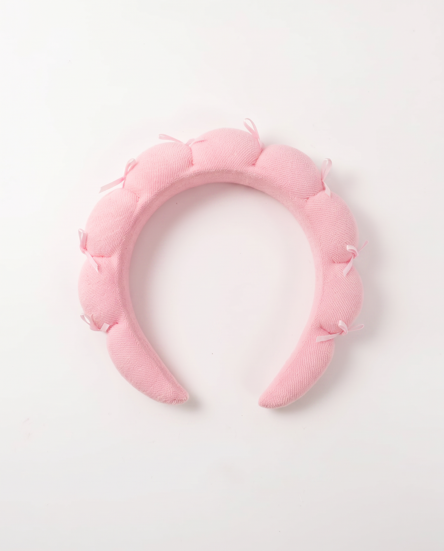 Cerchietto in spugna con fiocchetti - Rosa