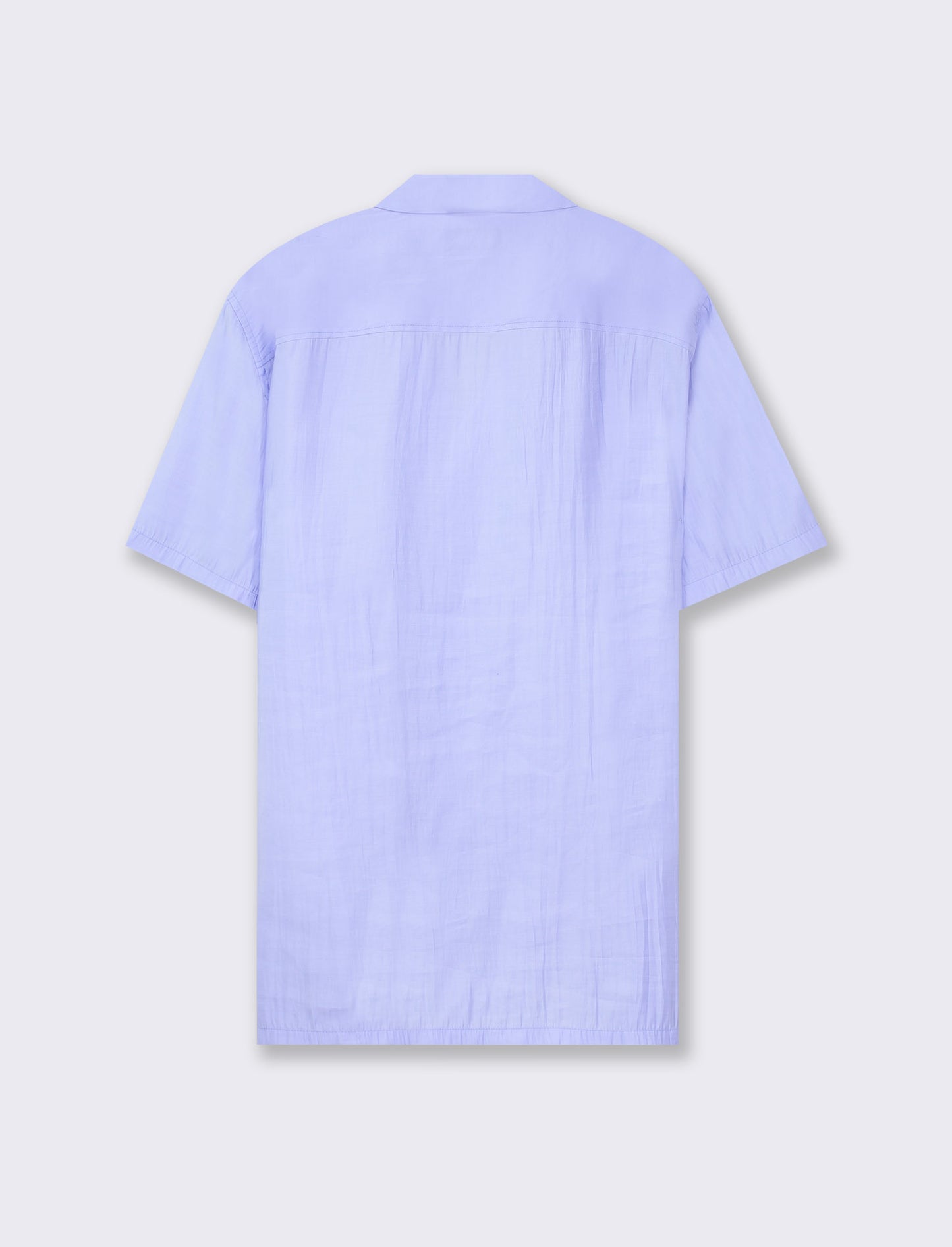 Soft Fit Modal Blend Bowling Collar Short Sleeve Shirt - Sky blue