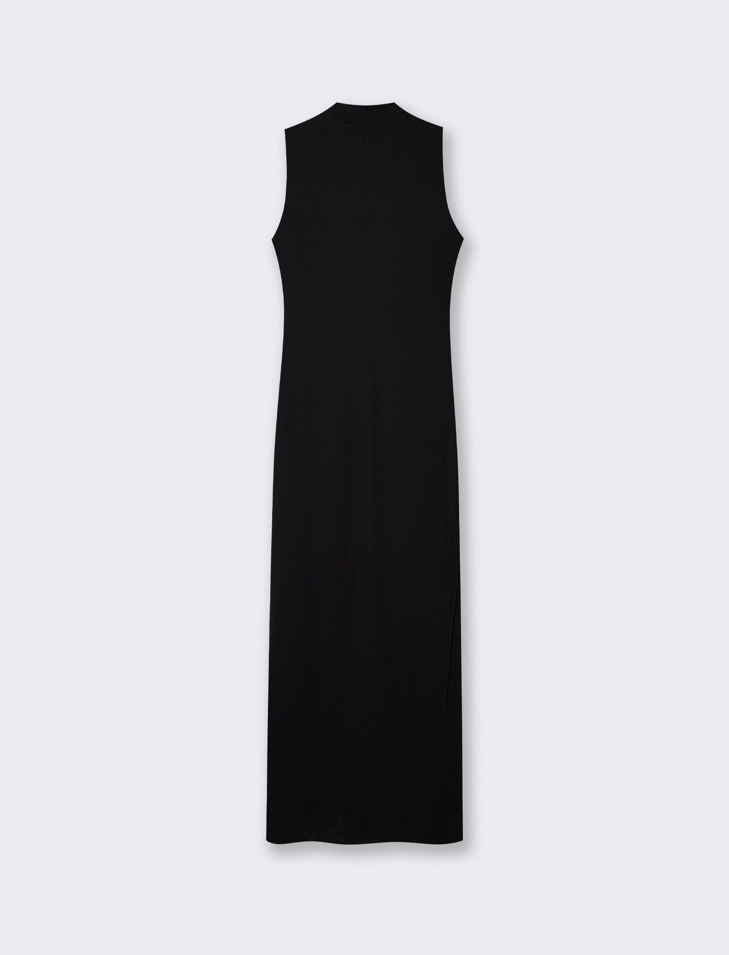 Vestito lungo drappeggiato con spacco - Nero