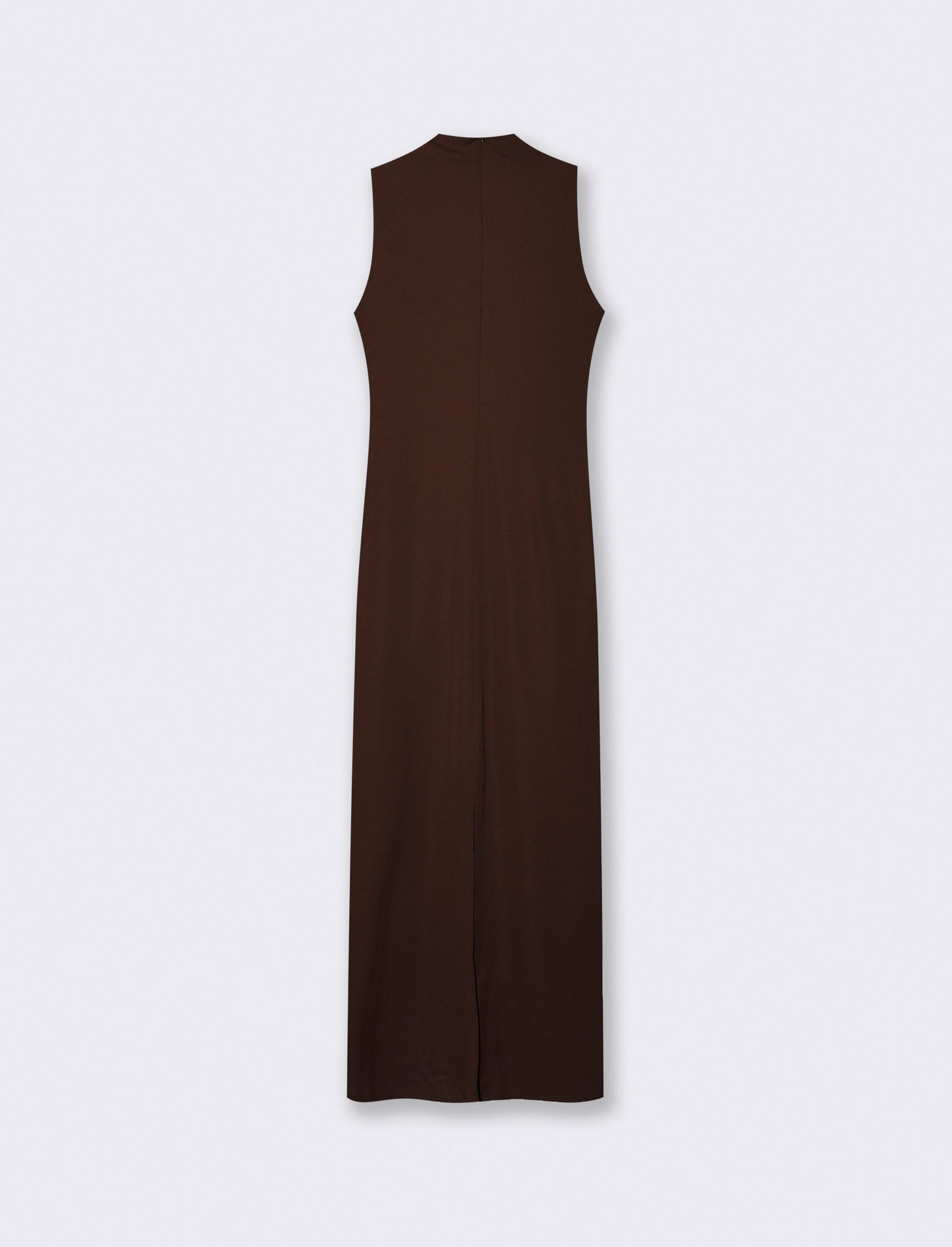 Vestito lungo drappeggiato con spacco - Moro